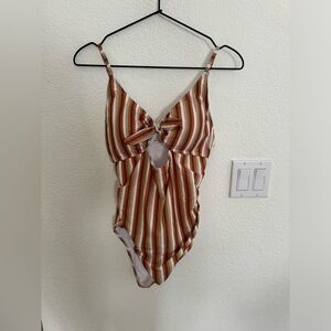 Rylee + Cru Striped One Piece Swimsuit - L - New